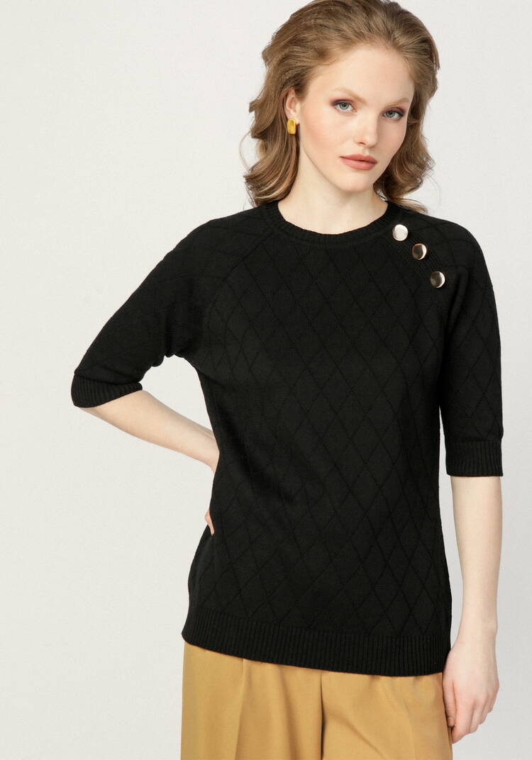 Джемпер с эффектными пуговицами по полочке шир.  750, рис. 6