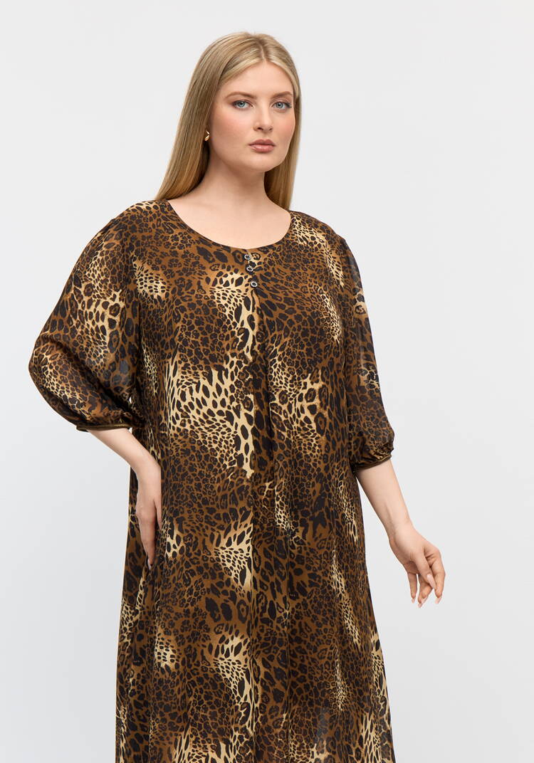 Туника с леопардовым принтом свободного кроя шир.  750, рис. 2