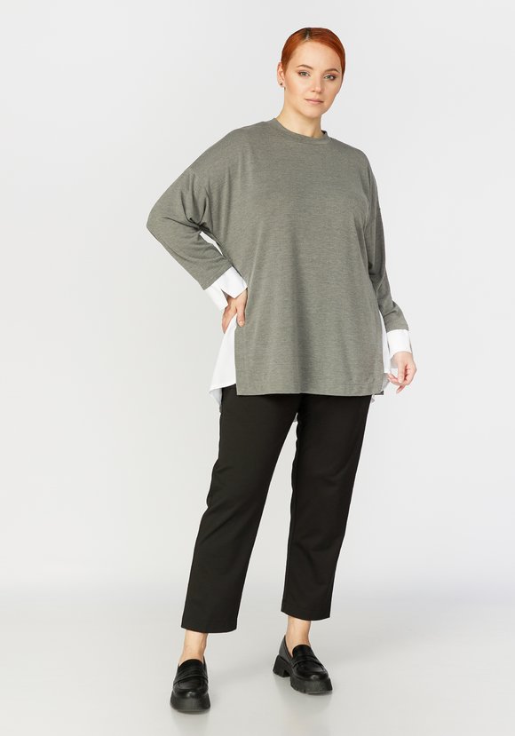 Туника свободная с контрастными вставками шир.  580, рис. 14