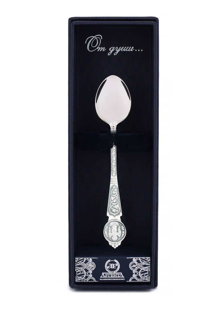 Серебряная ложка Ангел Хранитель шир.  750, рис. 9
