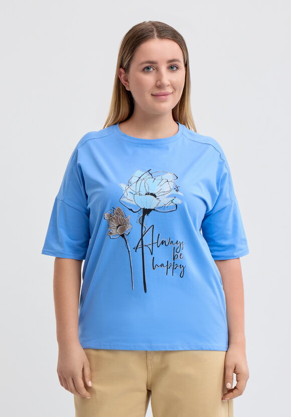 Футболка с флоральным принтом шир.  580, рис. 9