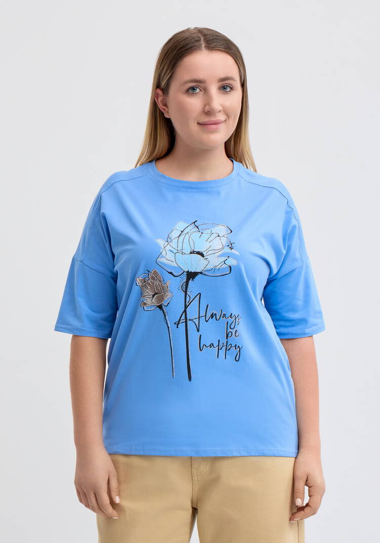 Футболка с флоральным принтом шир.  750, рис. 9