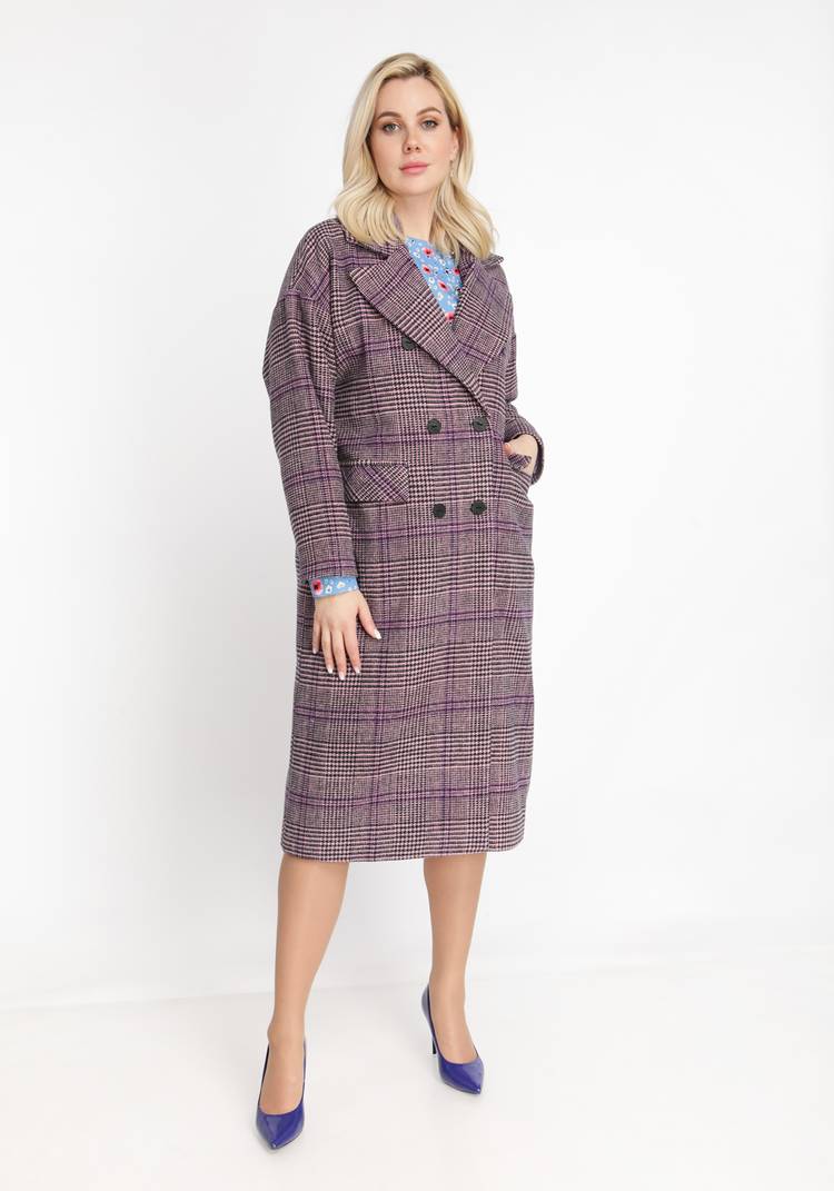 Пальто со спущенной проймой в клетку шир.  750, рис. 6