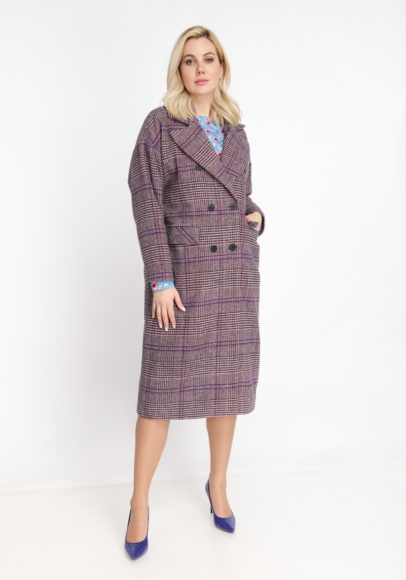 Пальто со спущенной проймой в клетку шир.  580, рис. 6