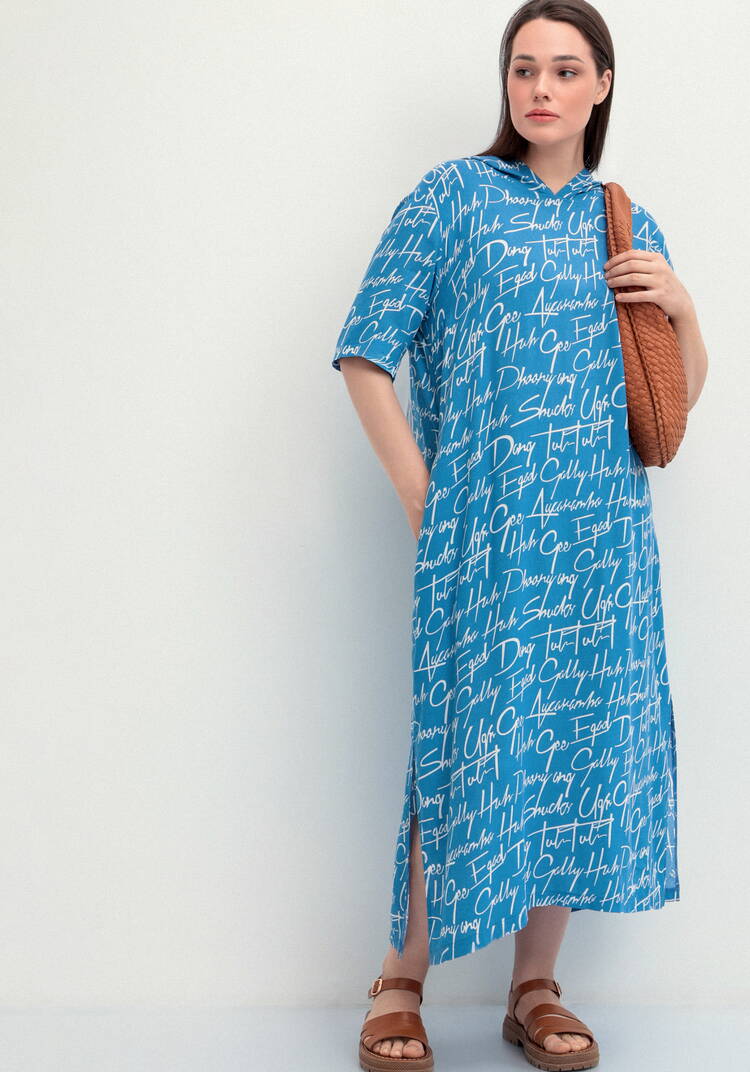 Платье-футболка с капюшоном шир.  750, рис. 32