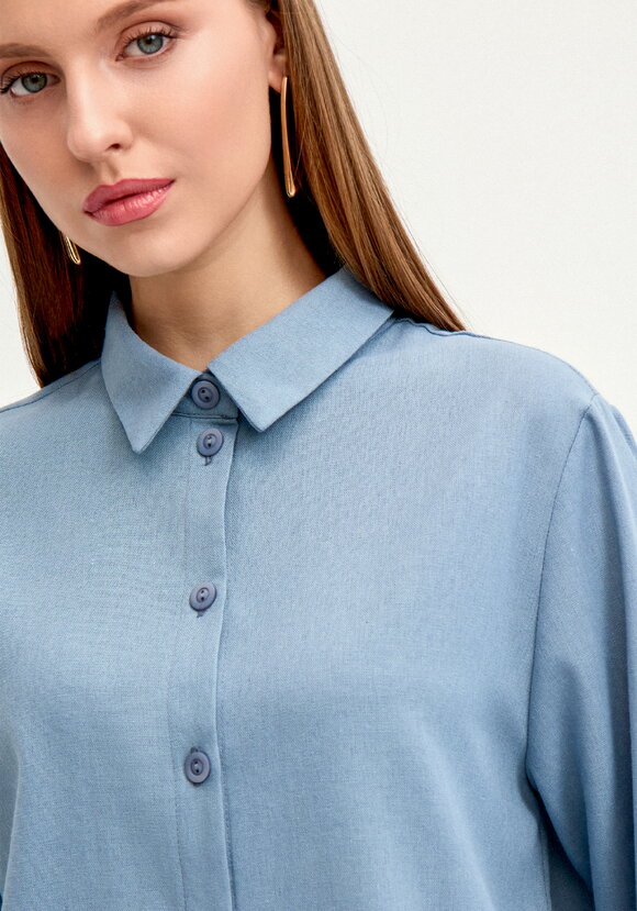 Рубашка на пуговицах изо льна шир.  580, рис. 5