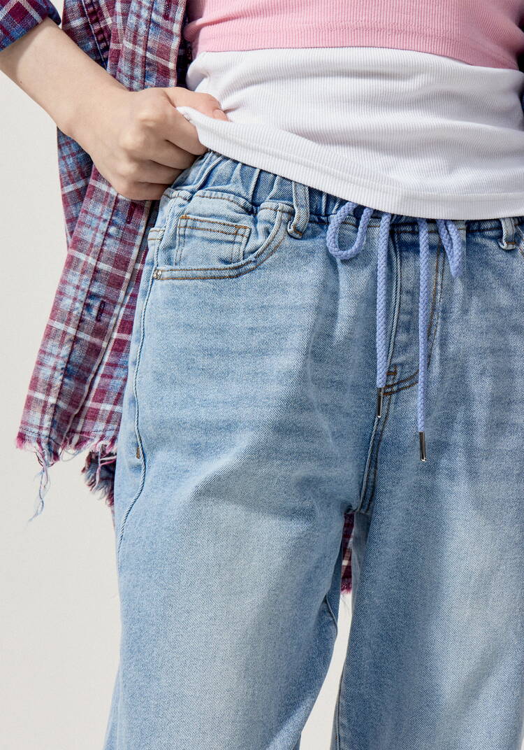 Джинсы с резинкой по поясу шир.  750, рис. 5