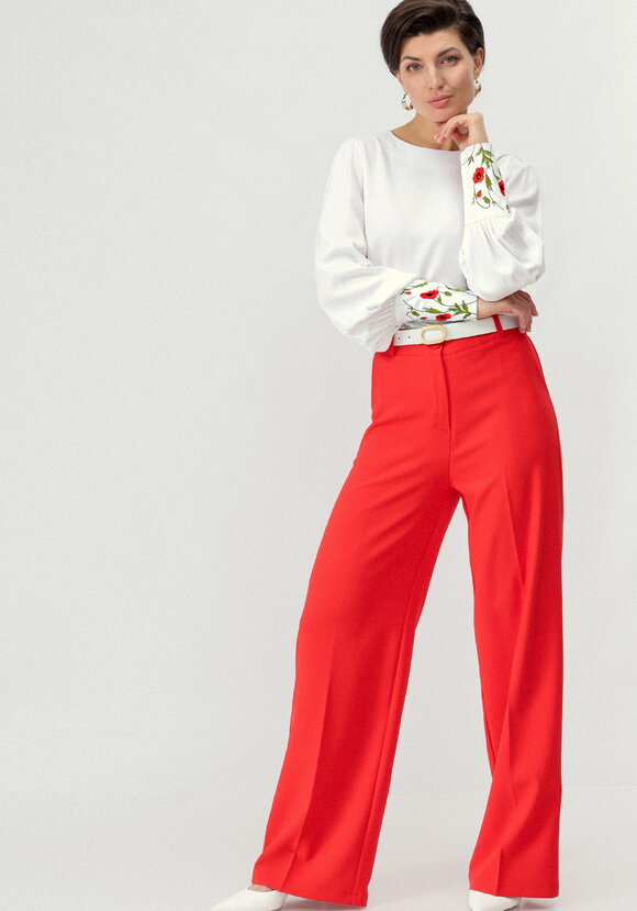 Блуза с цветочной вышивкой на манжетах шир.  580, рис. 8