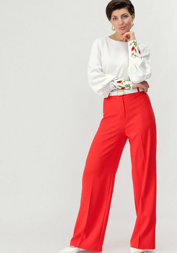 Блуза с цветочной вышивкой на манжетах шир.  750, рис. 8