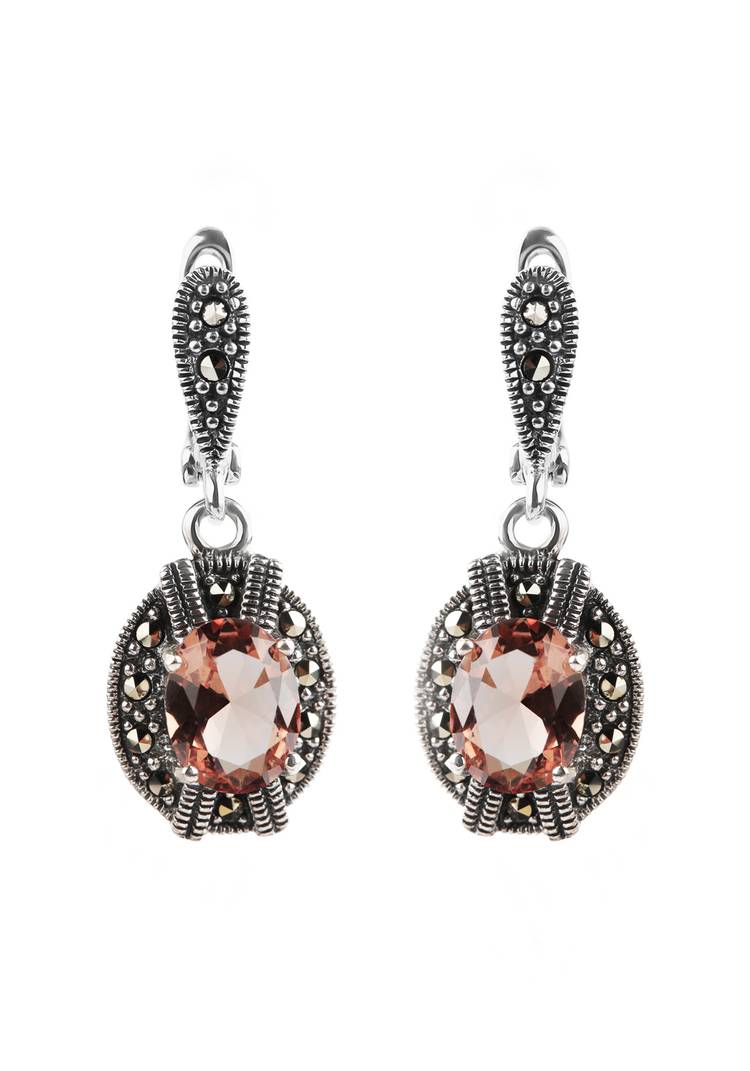 Серебряные серьги  Звезда востока шир.  750, рис. 3