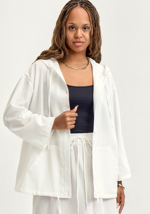 Пыльник изо льна с капюшоном шир.  580, рис. 15