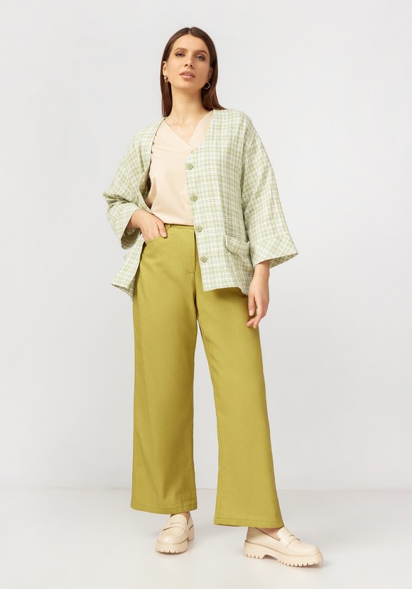 Брюки палаццо из льняной ткани шир.  580, рис. 17