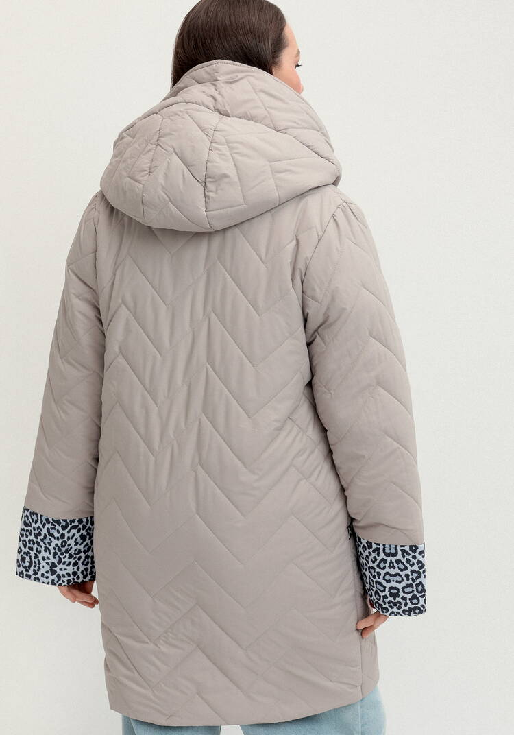 Куртка стеганая с анималистичным принтом шир.  750, рис. 31