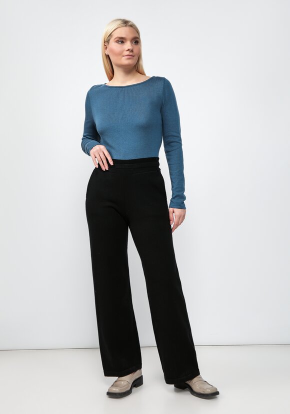 Брюки на резинке с вязаными карманами шир.  580, рис. 2