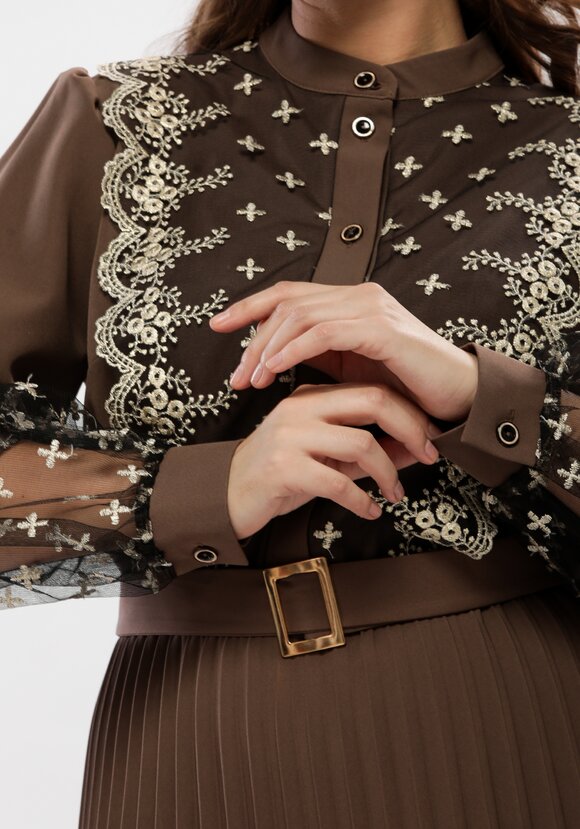 Платье с ажурным кружевом шир.  580, рис. 13