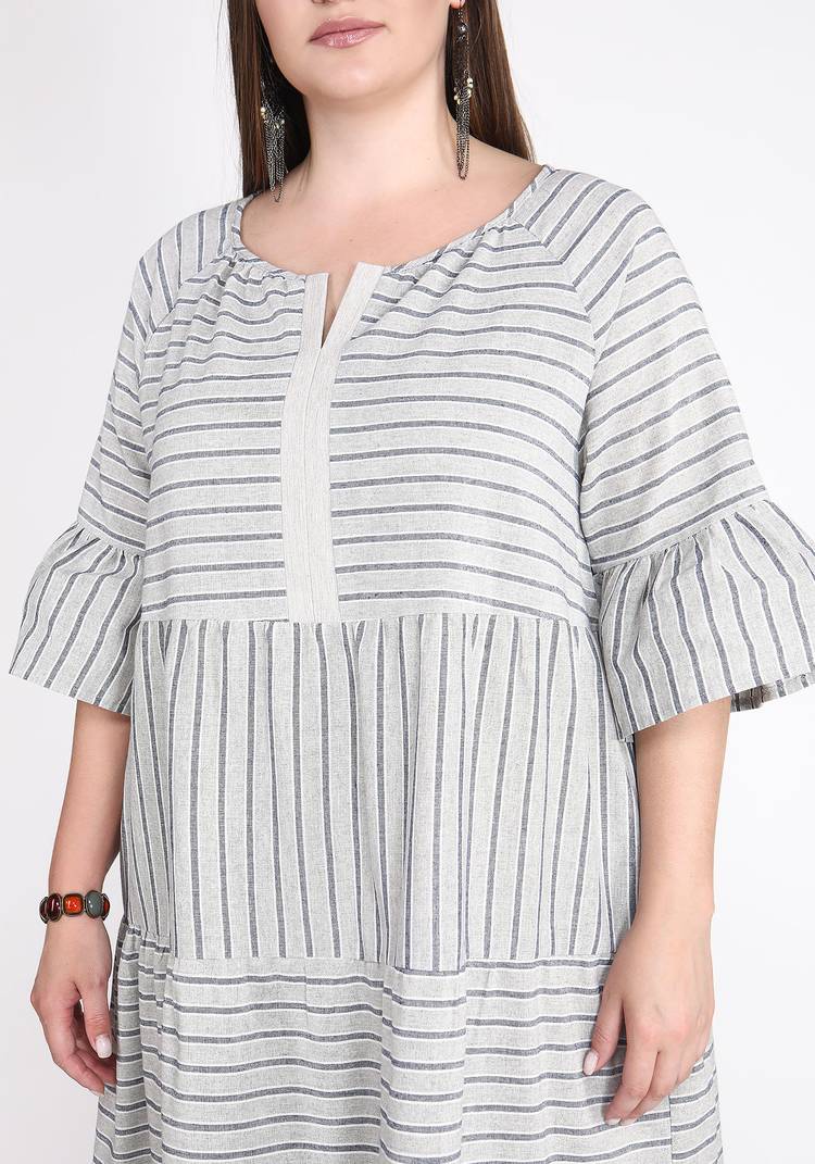 Платье в полоску с воланами шир.  750, рис. 4