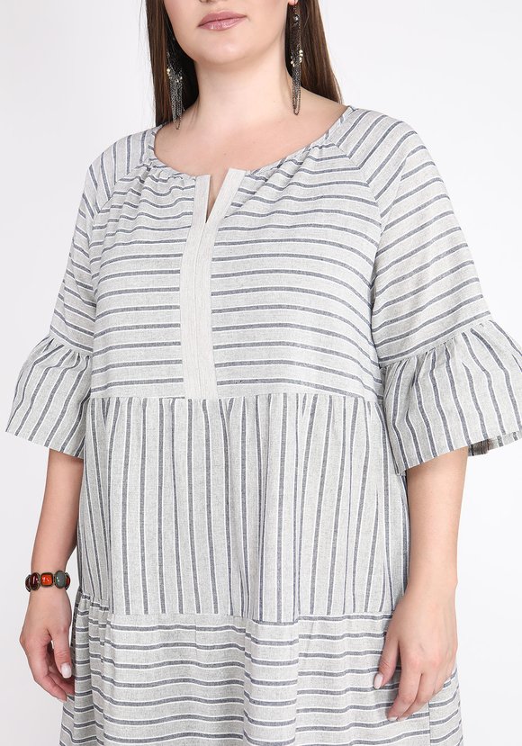 Платье в полоску с воланами шир.  580, рис. 4