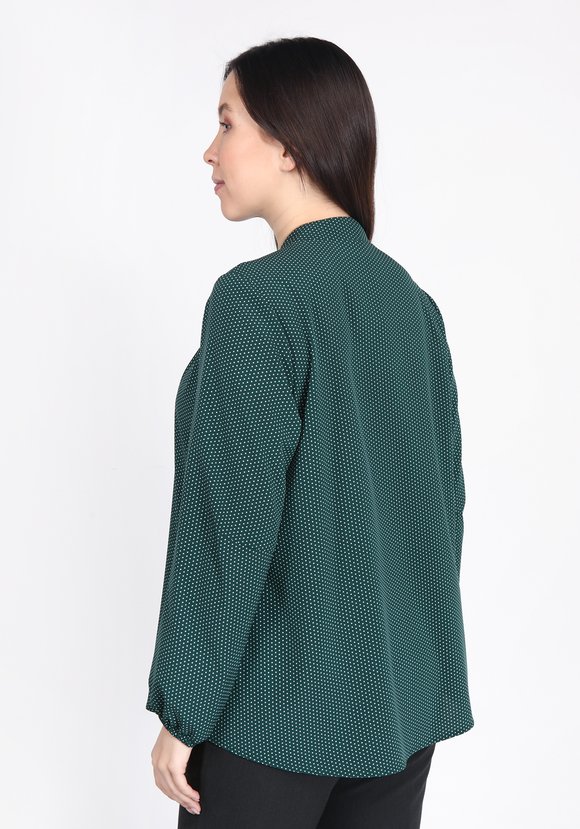 Блуза в горошек с бантом шир.  580, рис. 2