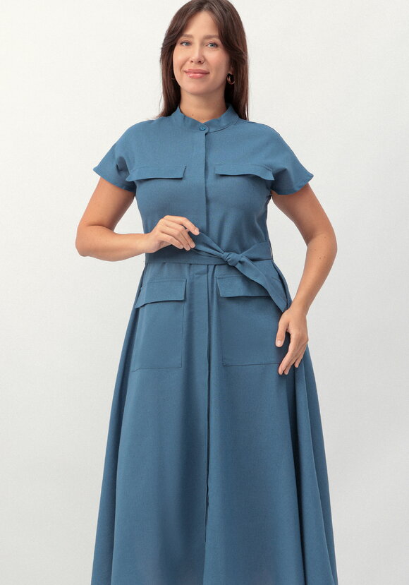 Платье-сафари А-силуэта шир.  580, рис. 18