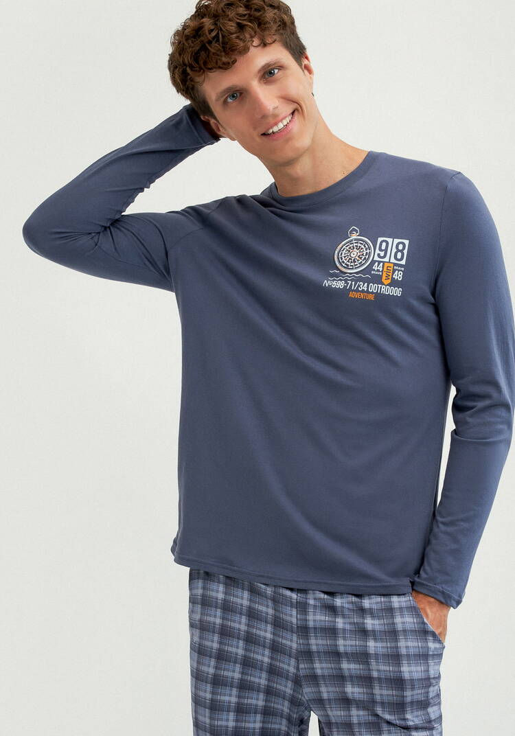 Костюм домашний с принтом на лонгсливе шир.  750, рис. 20