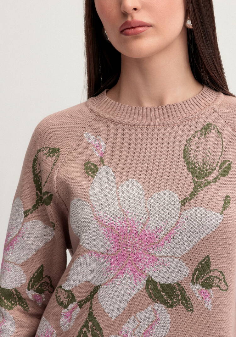 Джемпер с нежным цветочным орнаментом шир.  750, рис. 5