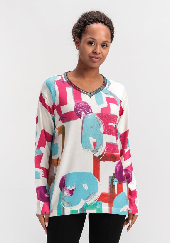 Джемпер с ярким орнаментом шир.  580, рис. 4