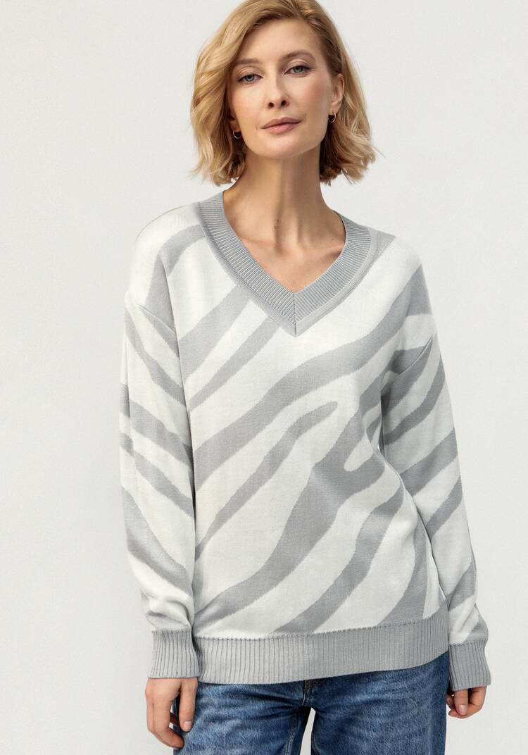 Джемпер с принтом зебра шир.  750, рис. 8