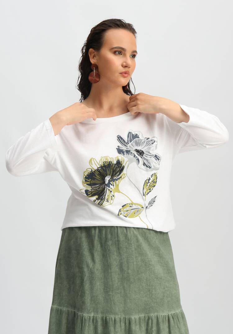 Лонгслив с цветами 3D шир.  750, рис. 7