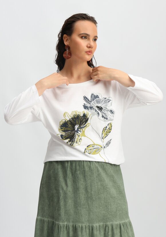 Лонгслив с цветами 3D шир.  580, рис. 7