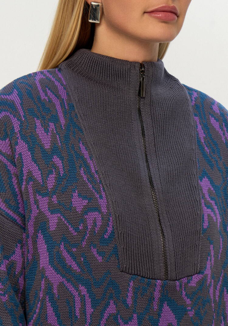 Джемпер поло с принтом абстракция шир.  750, рис. 14