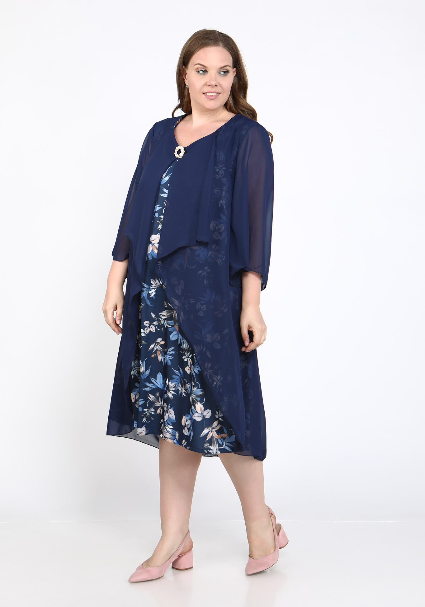 Платье "Трепетная встреча" Bianka Modeno, размер 48, цвет синий - фото 1