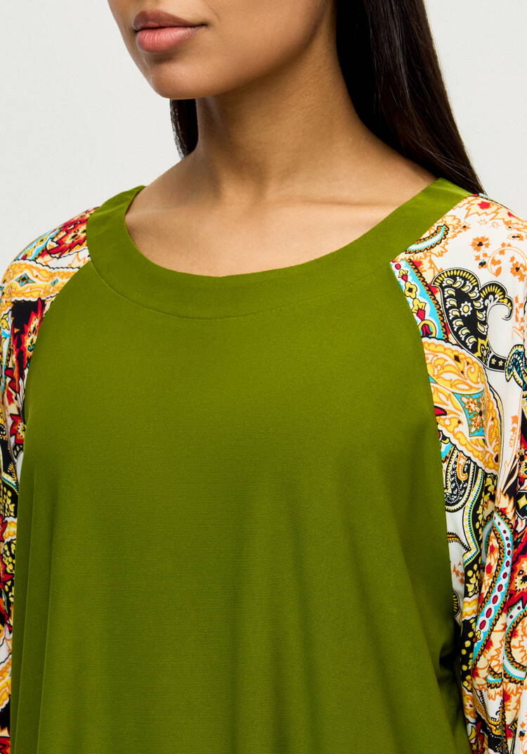 Блуза с цветными рукавами шир.  750, рис. 5