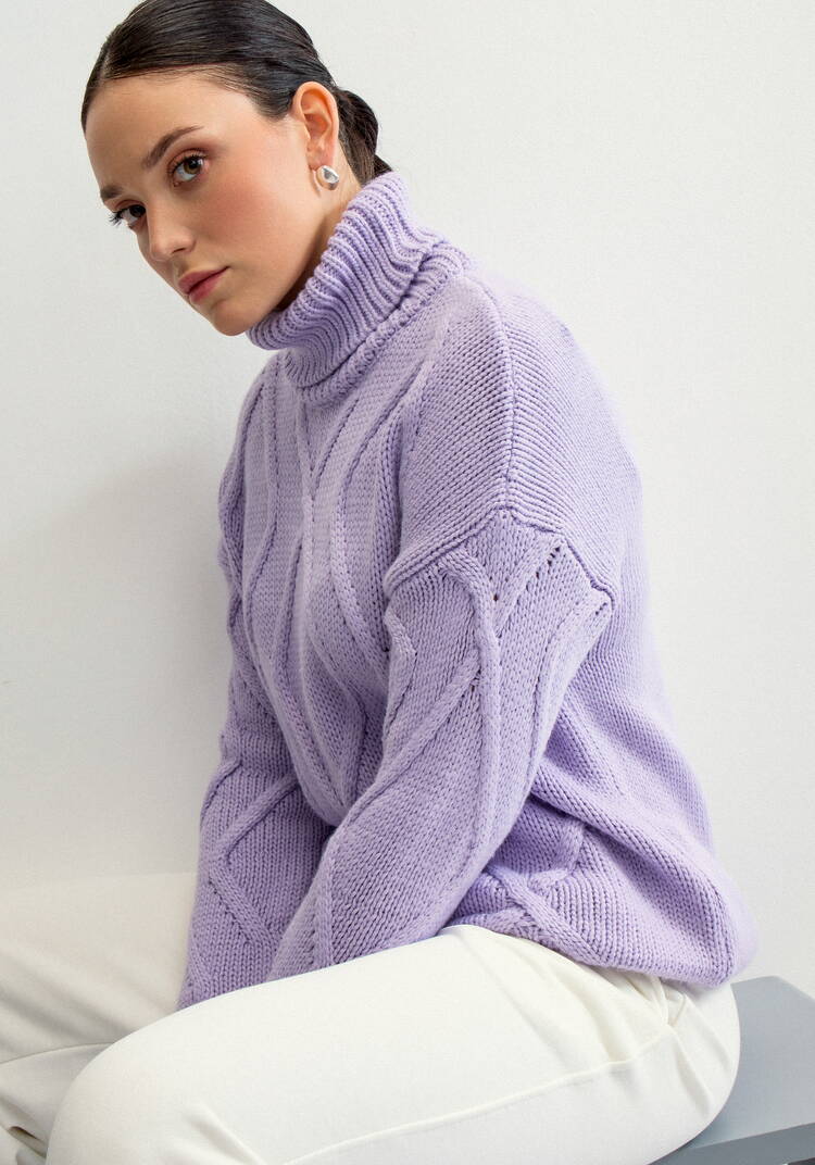 Свитер с объемными ромбами шир.  750, рис. 30