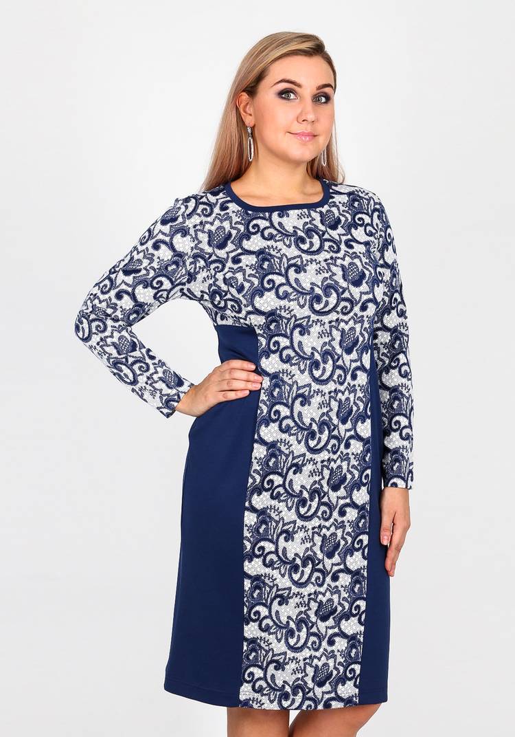 Платье с комбинированным принтом длины миди шир.  750, рис. 3