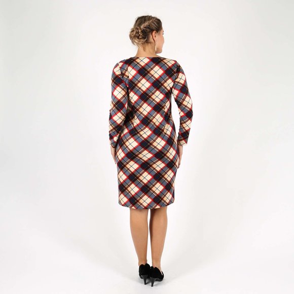Платье-миди с принтом клетка шир.  580, рис. 2