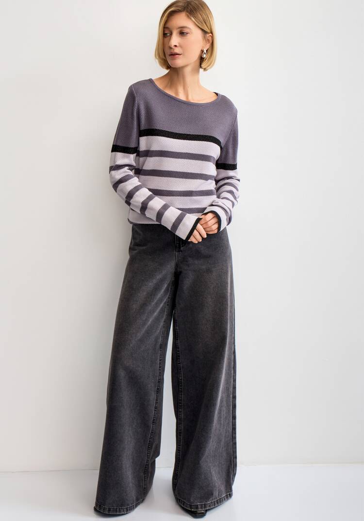 Джемпер в полоску с метанитью шир.  750, рис. 11