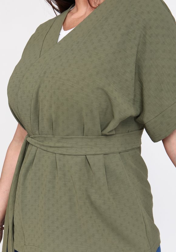 Блуза-кимоно с поясом шир.  580, рис. 16