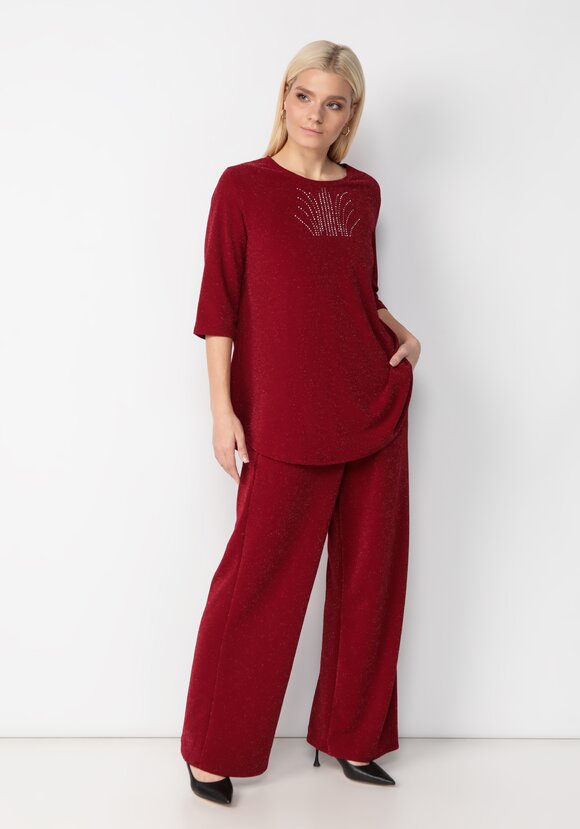 Блуза с метанитью и декором на груди шир.  580, рис. 32