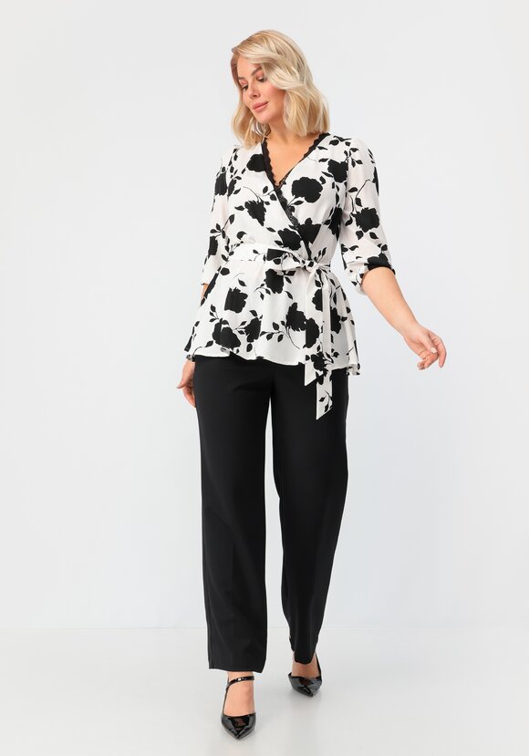 Блуза на запах с кружевом шир.  580, рис. 9