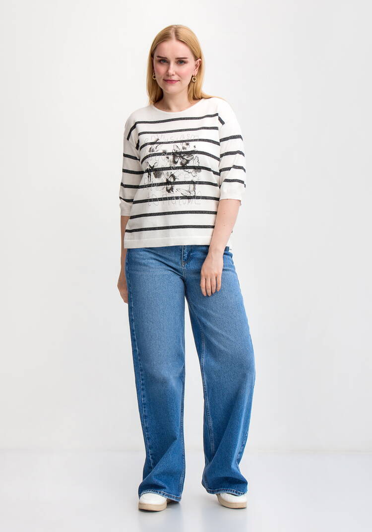 Блуза в полоску с принтом шир.  750, рис. 20