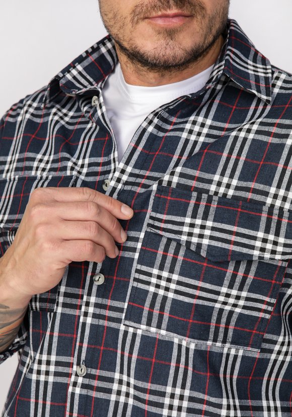 Рубашка мужская в мелкую клетку шир.  580, рис. 9