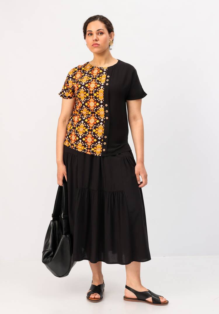 Блуза с асимметричной вставкой шир.  750, рис. 10