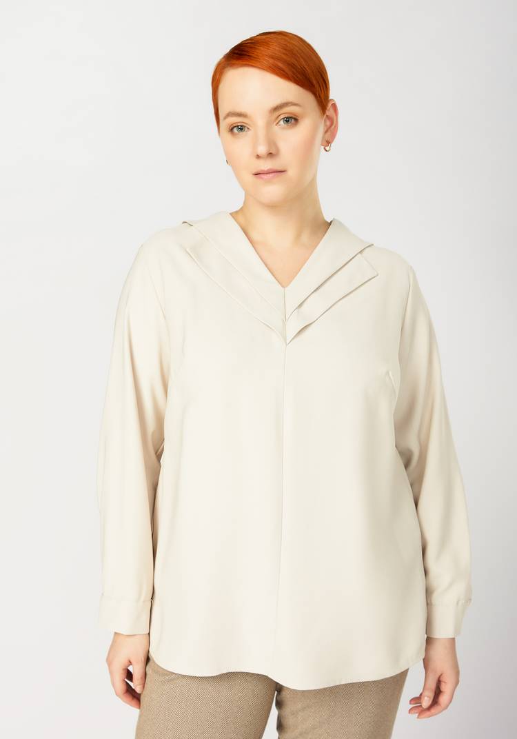 Блуза с оригинальной отделкой по горловине шир.  750, рис. 13