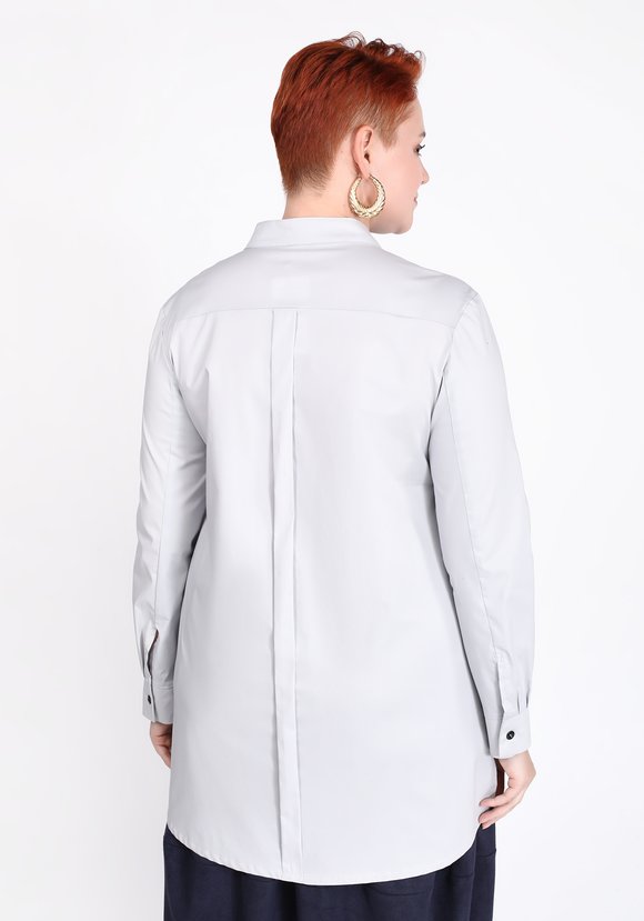 Блуза на пуговицах с воротником-стойкой шир.  580, рис. 5