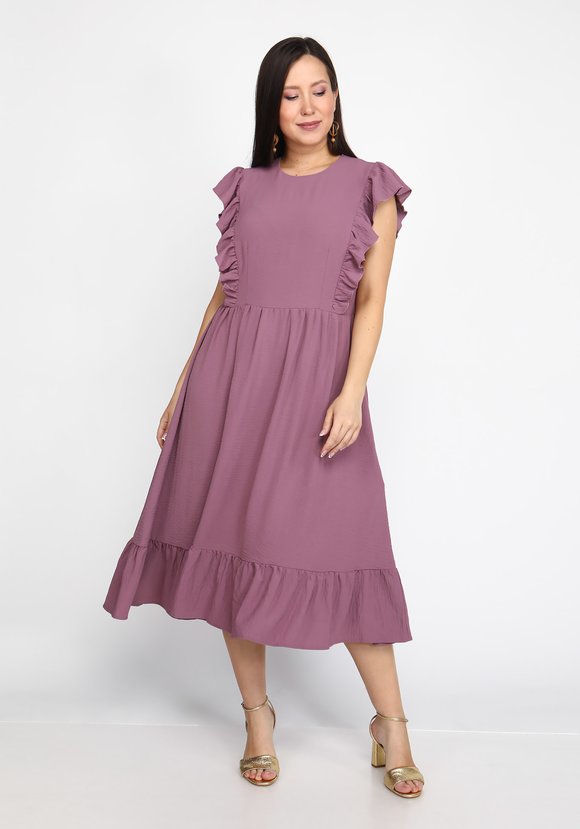 Платье с отрезной талией и рукавом крылышко шир.  580, рис. 2