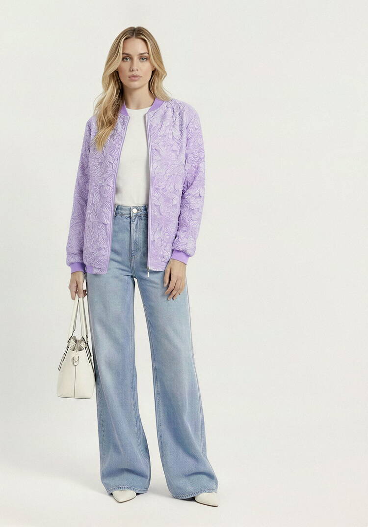 Бомбер из ткани с жаккардовым узором шир.  750, рис. 15