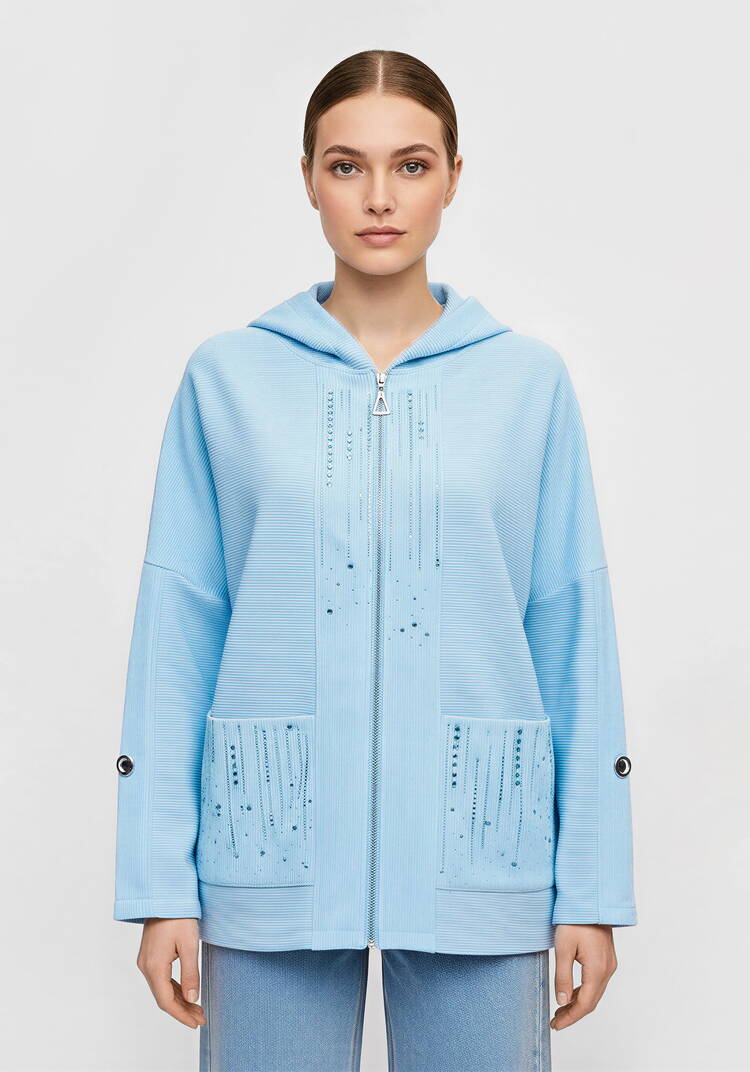 Толстовка на молнии со стразами шир.  750, рис. 10