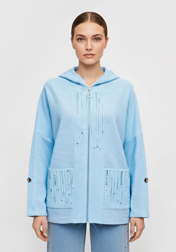 Толстовка на молнии со стразами шир.  580, рис. 10