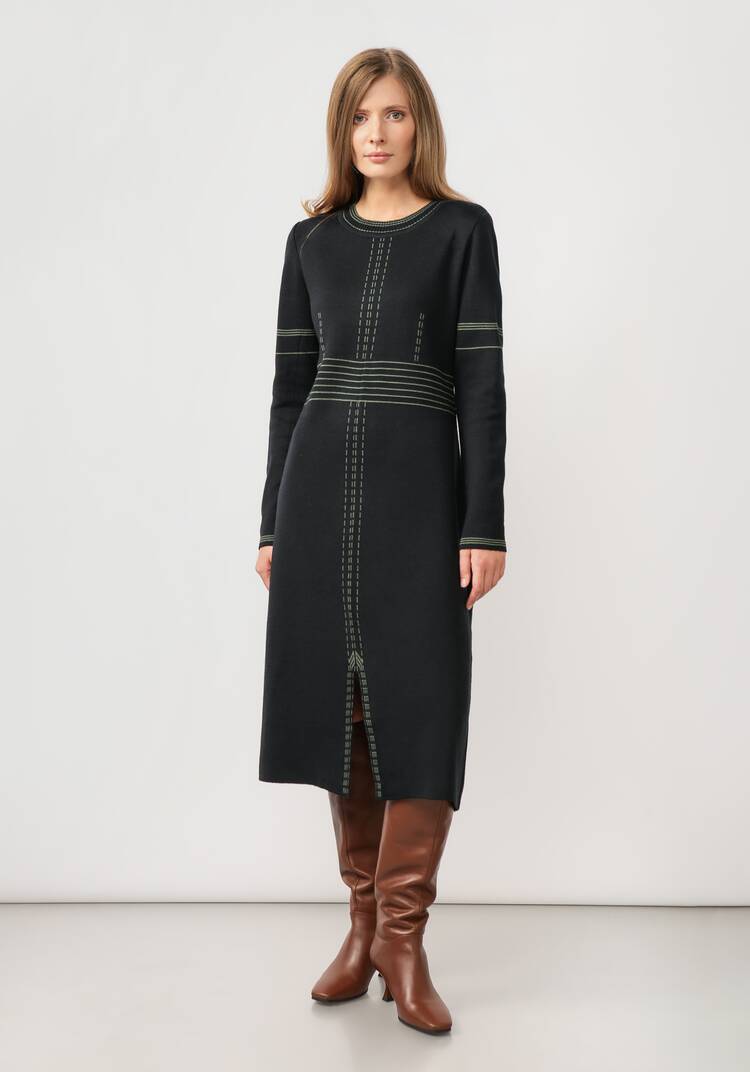 Платье миди с длинным рукавом и разрезом шир.  750, рис. 4