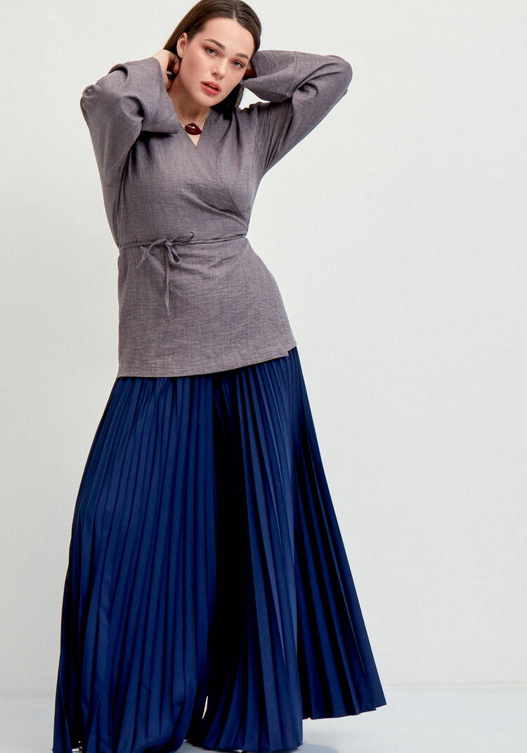 Брюки гофре с декоративным поясом шир.  750, рис. 7